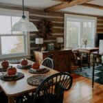 Cute fall dining room with hardwood flooring