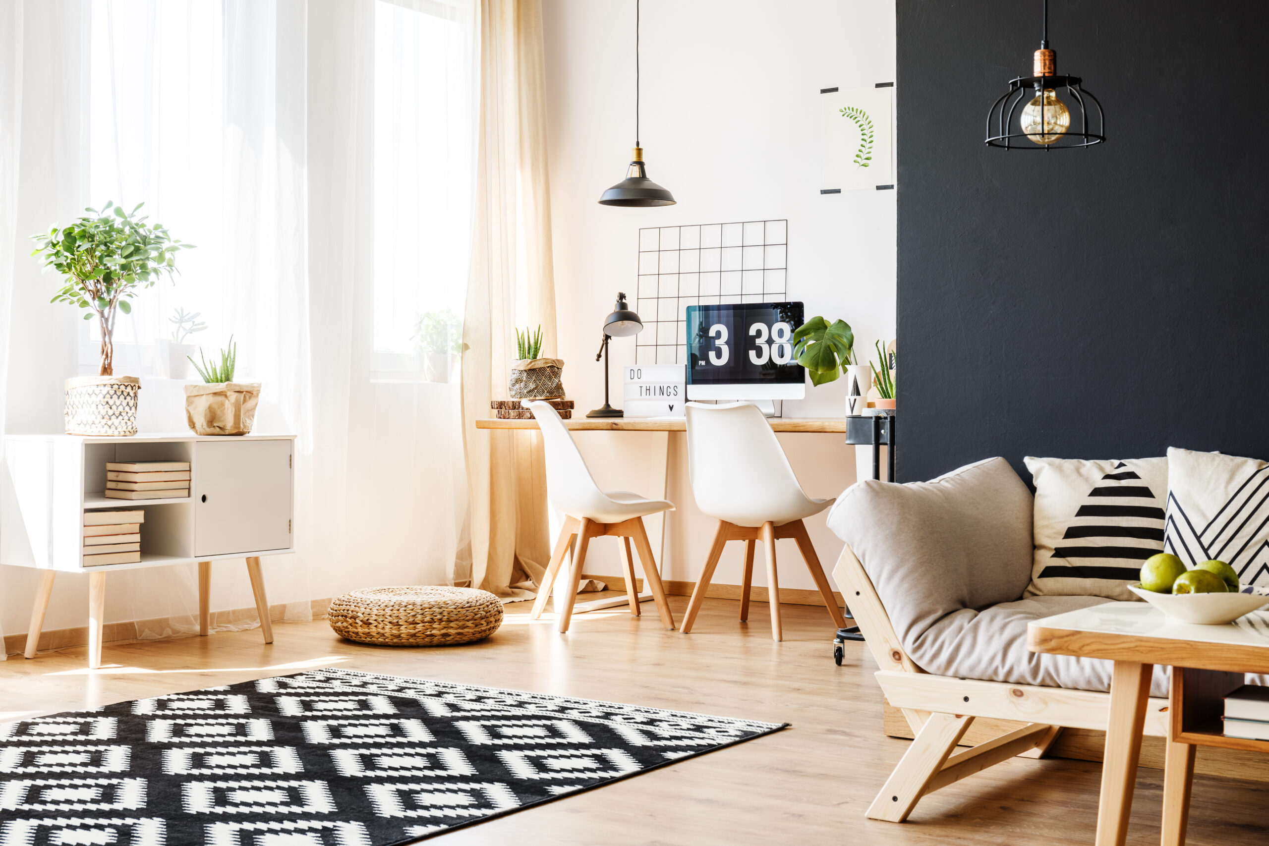 Cute living room with luxury vinyl flooring