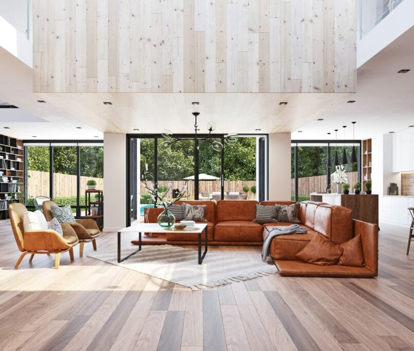 Open living room with luxury vinyl floors in Cincinnati, OH